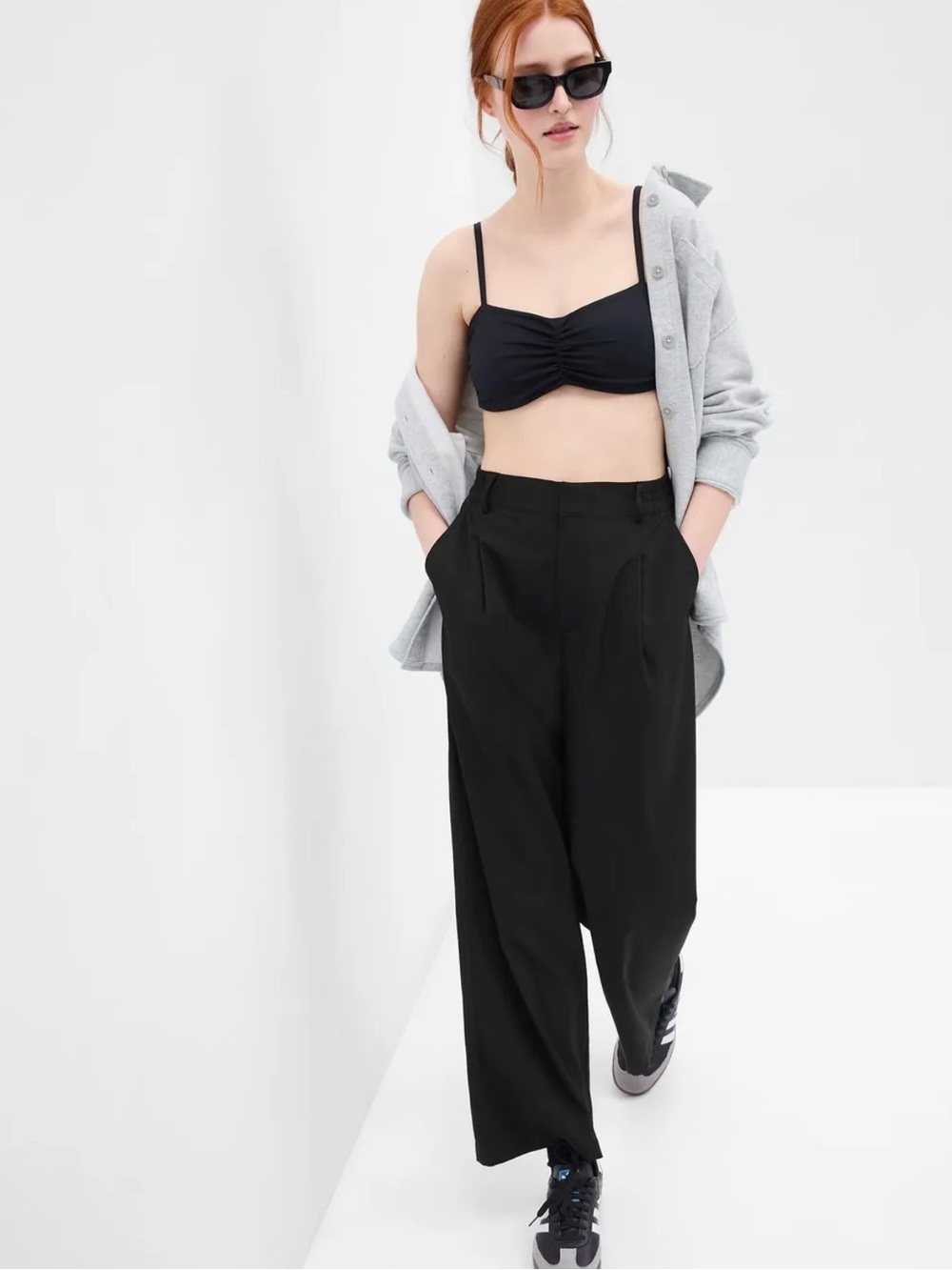 GAP GapFit Recycled High Rise Runaround Trousers in Black Medium